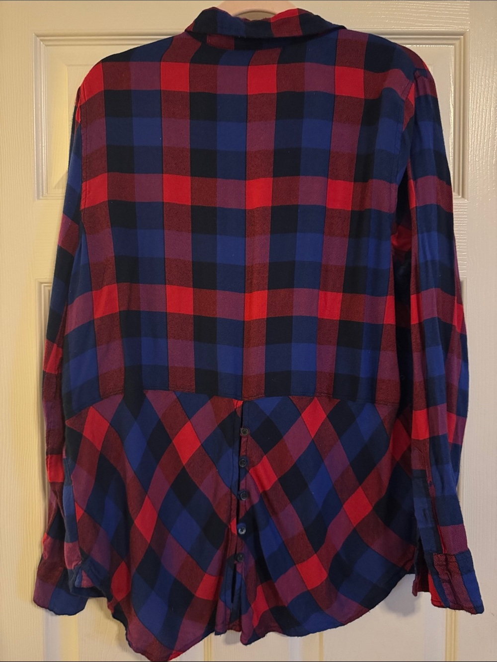 Lucky Brand Red and Blue Plaid Button-Down Shirt